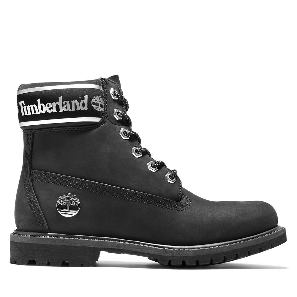 Botas 6-Inch Timberland Argentina Mujer - 6-Inch Premium Waterproof - Negras/Blancas - YXZKFN-512